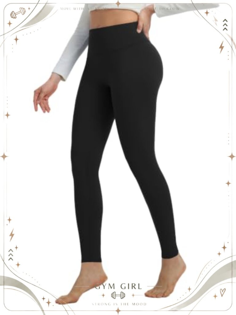 Fleece Lined Leggings No Front Seam High Waisted Yoga Pants